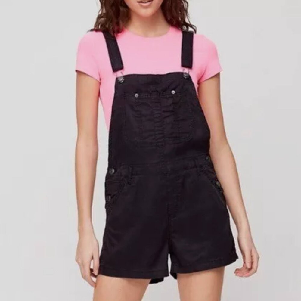 Aritzia TNA Adjustable Black Overall Shorts XS